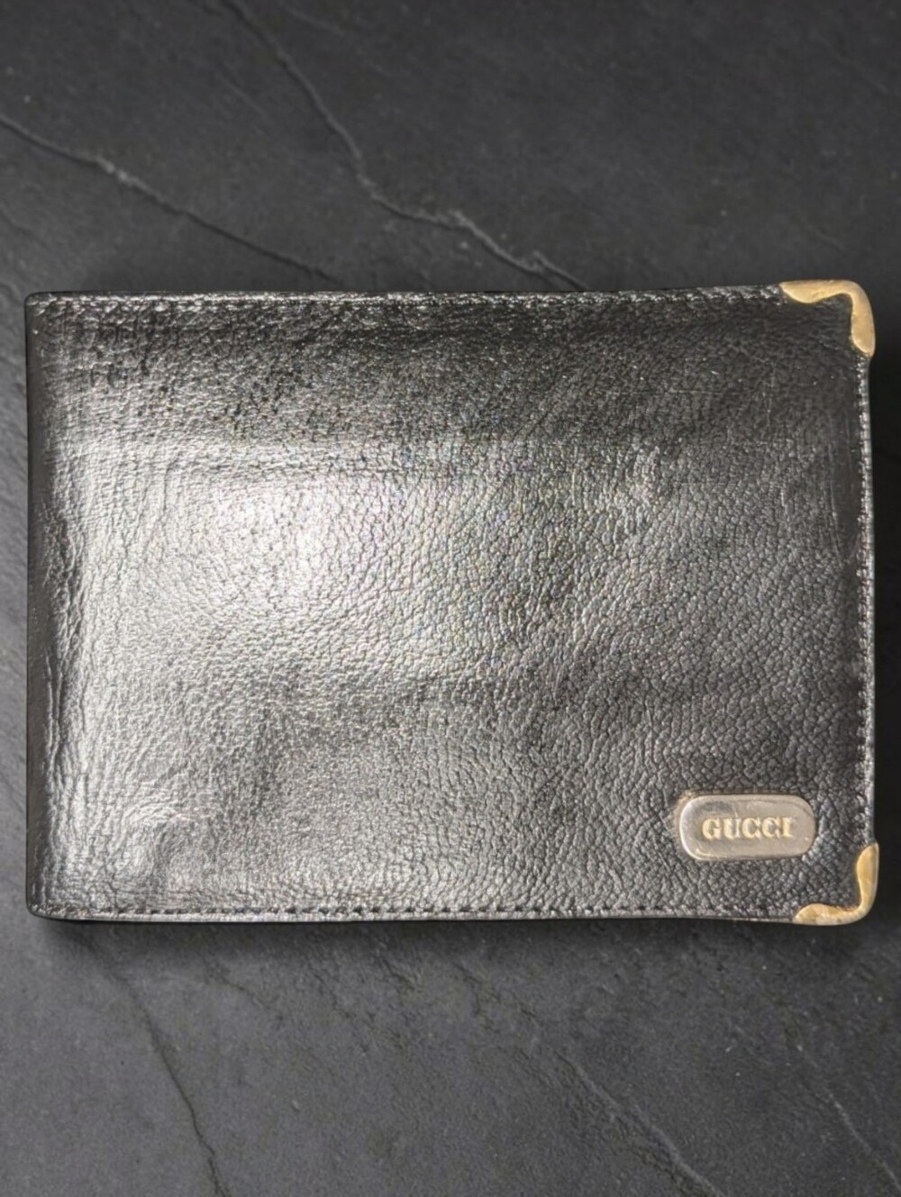 Vintage Gucci 70s Two Tone Leather Men's Bifold Wallet